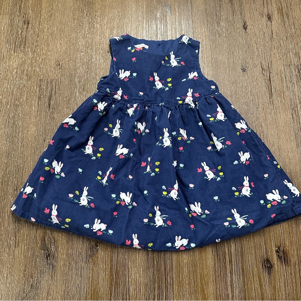 3/27$ John Lewis Baby Navy Blue Bunny Print Dress size 9-12 months